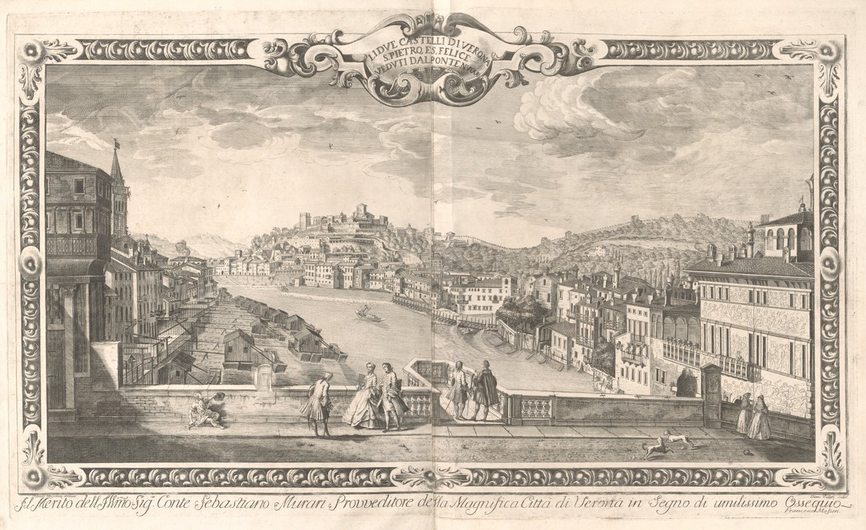 Ansichten von Verona von Dionigi Valesio and Giovanni Antonio Urbani, after Tiberio Majeroni