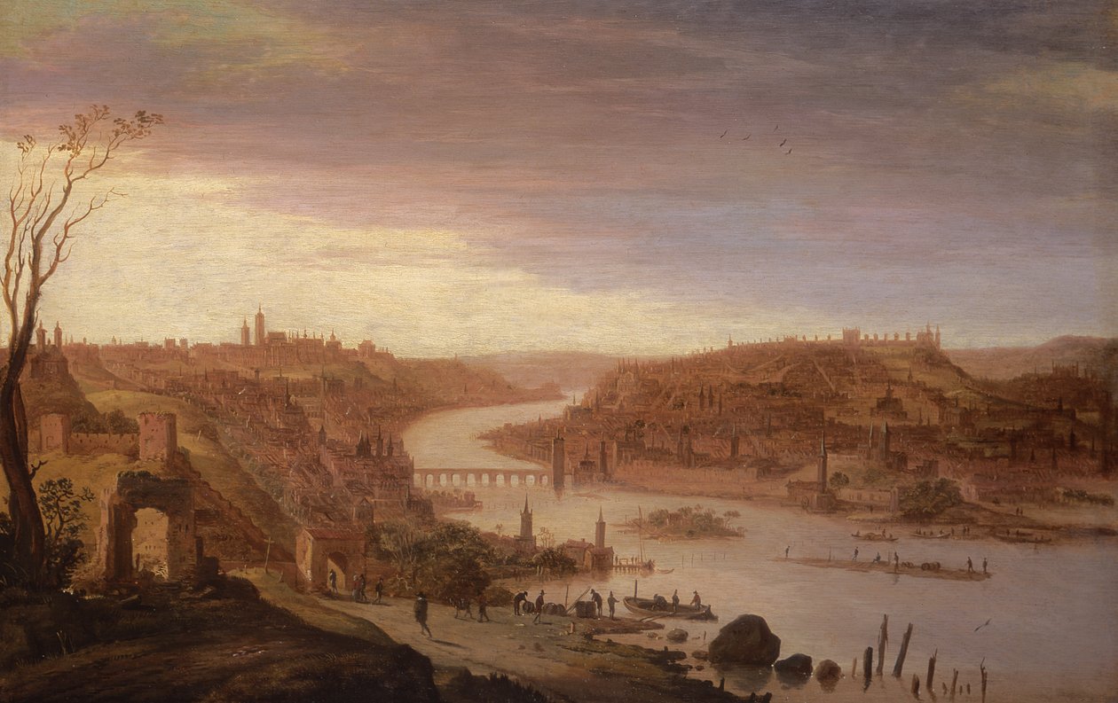 Panoramablick auf Prag (restaurierte Version) von Dirck Verhaert
