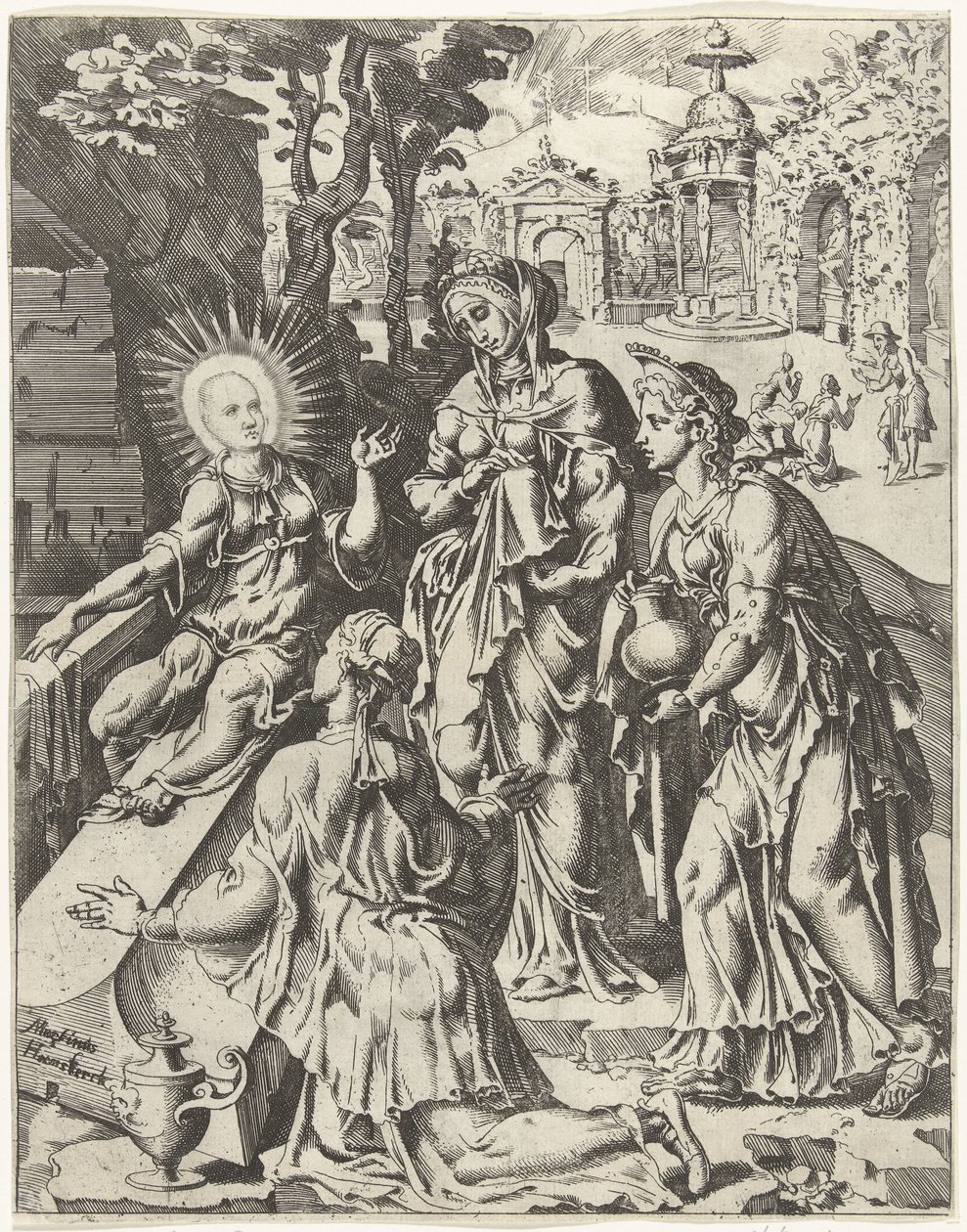 Heilige Frauen am Grab von Dirck Volckertsz. Coornhert (attributed to)