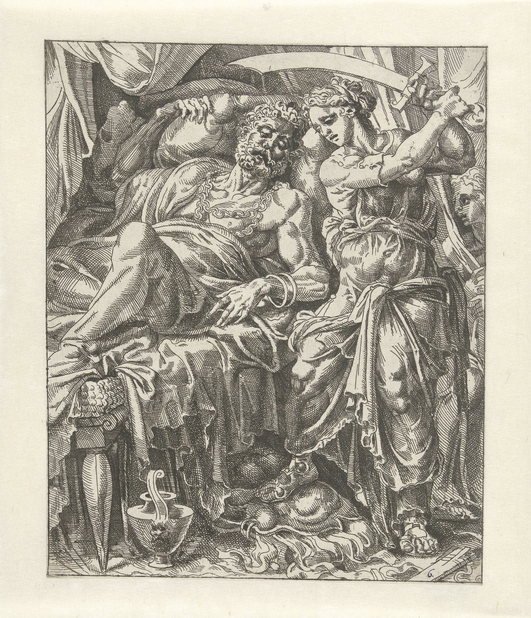 Judith enthauptet Holofernes von Dirck Volckertsz. Coornhert (attributed to)