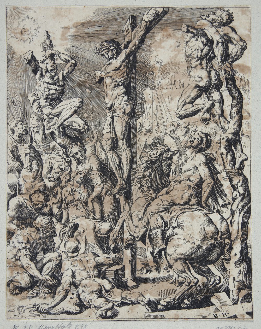 Der Tod Christi am Kreuz von Dirck Volckertsz. Coornhert