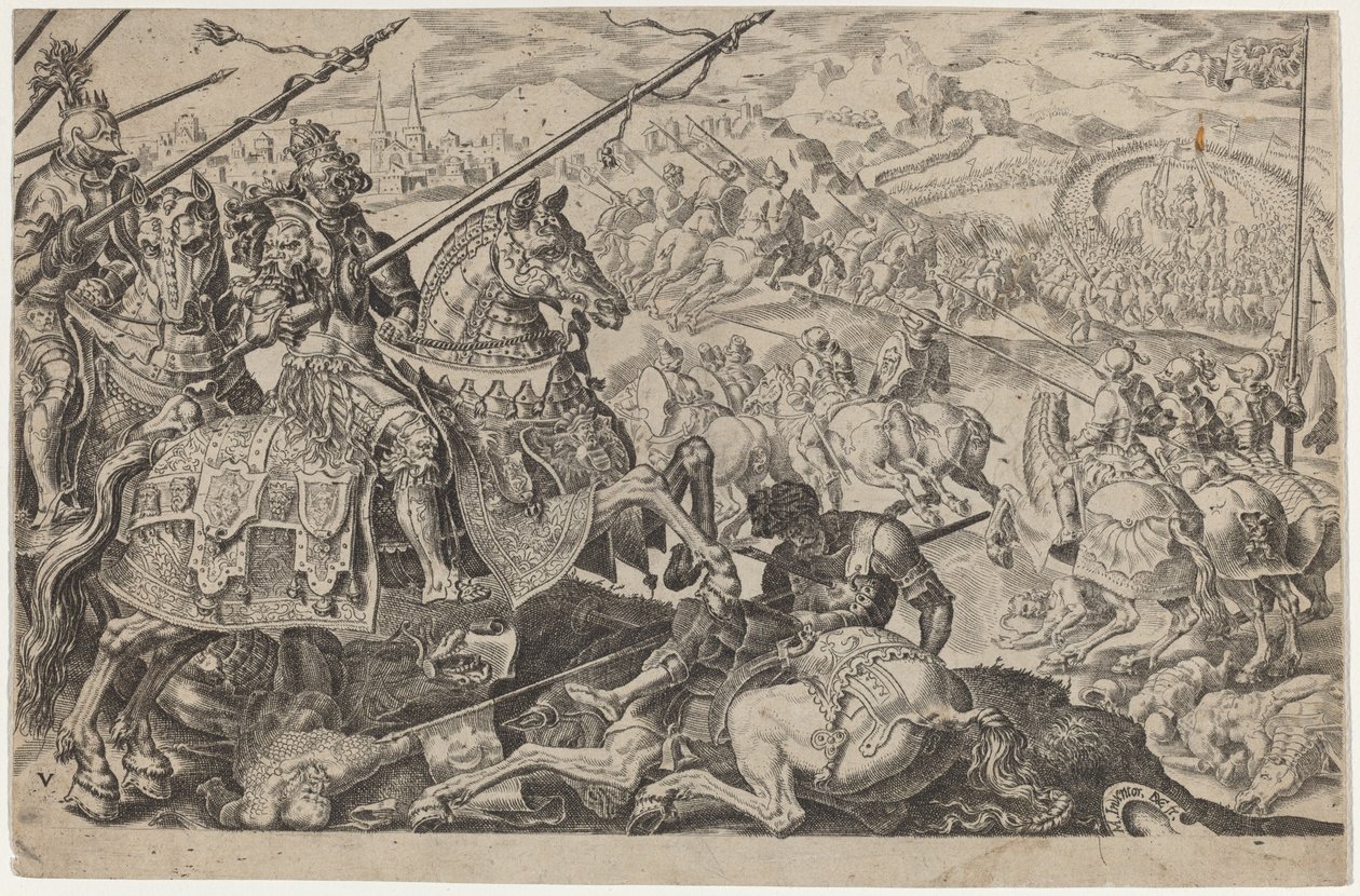 Suleiman der Prächtige gezwungen, die Belagerung von Wien aufzugeben von Dirck Volckertz Coornhert, after Maerten van Heemskerck