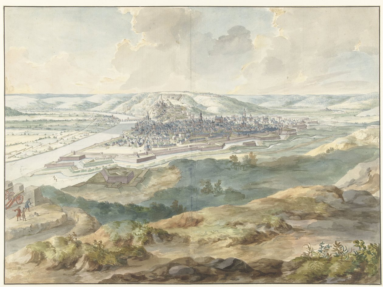 Ansicht von Namur von Osten während der Belagerung von 1695 von Dirk Maas