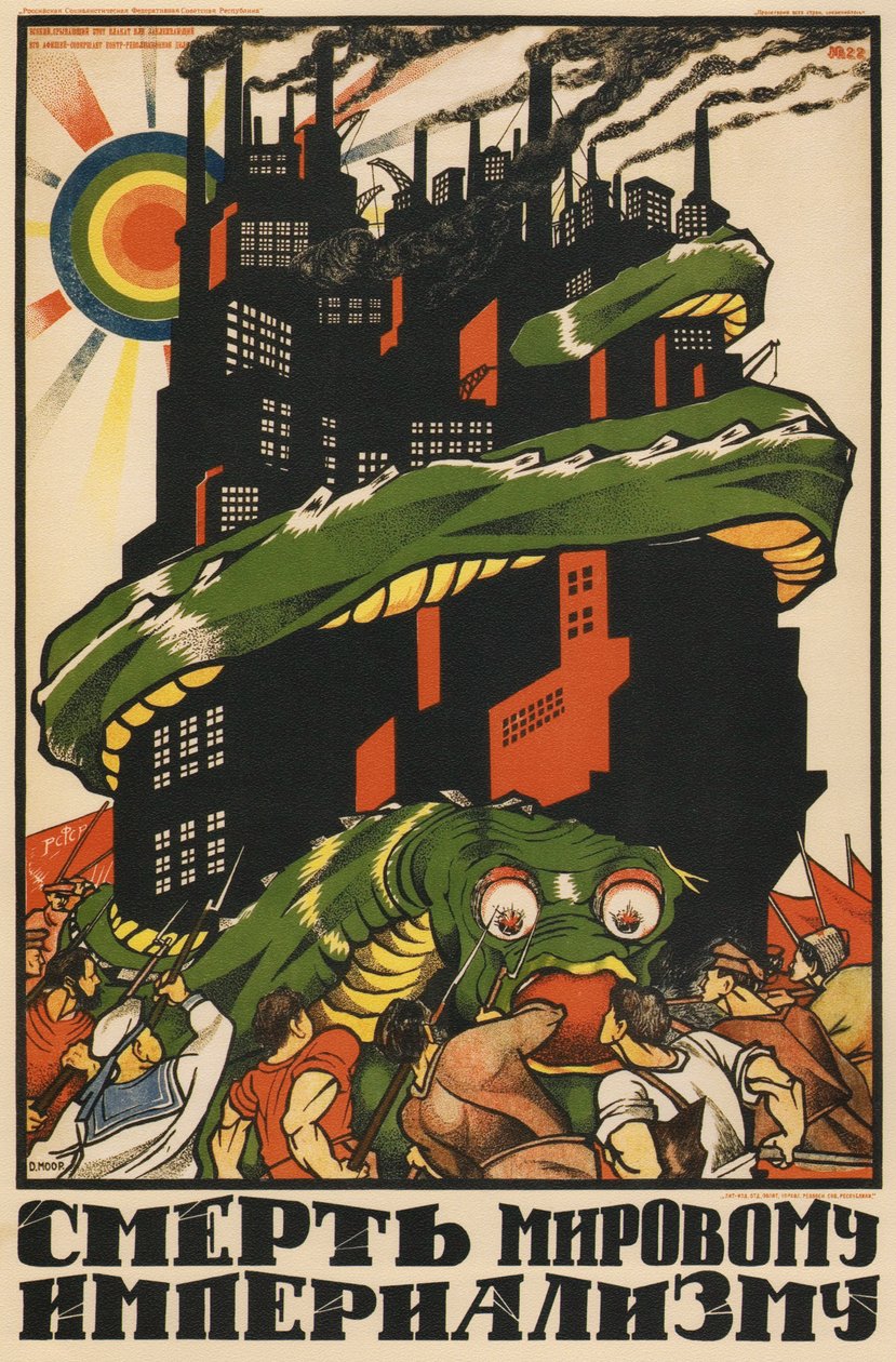 Für den Tod des Weltimperialismus Poster, 1920 von Dmitriy Stakhievich Moor
