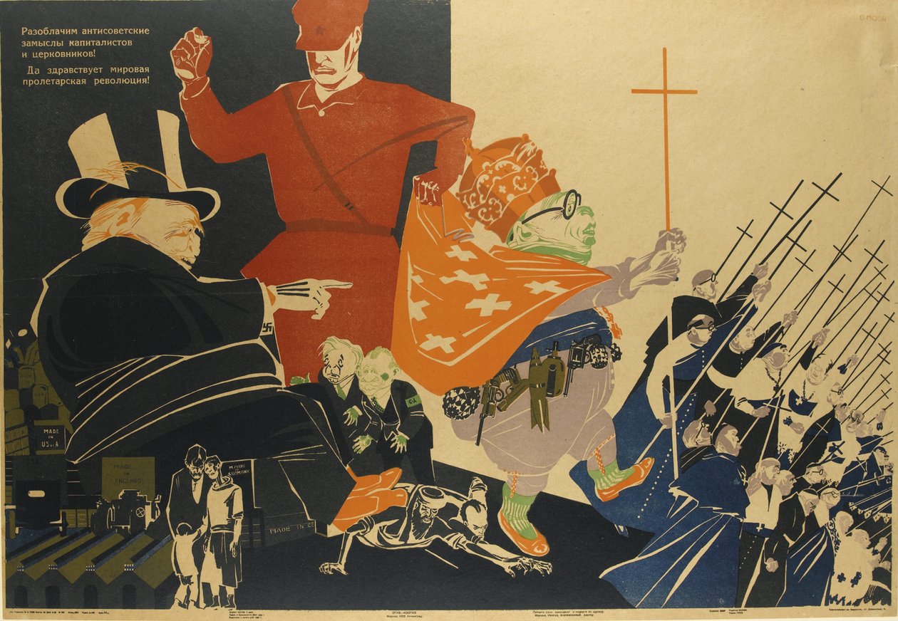 Wir werden die antisowjetischen Pläne der Imperialisten und kirchlichen Intrigen aufdecken! von Dmitriy Stakhievich Moor