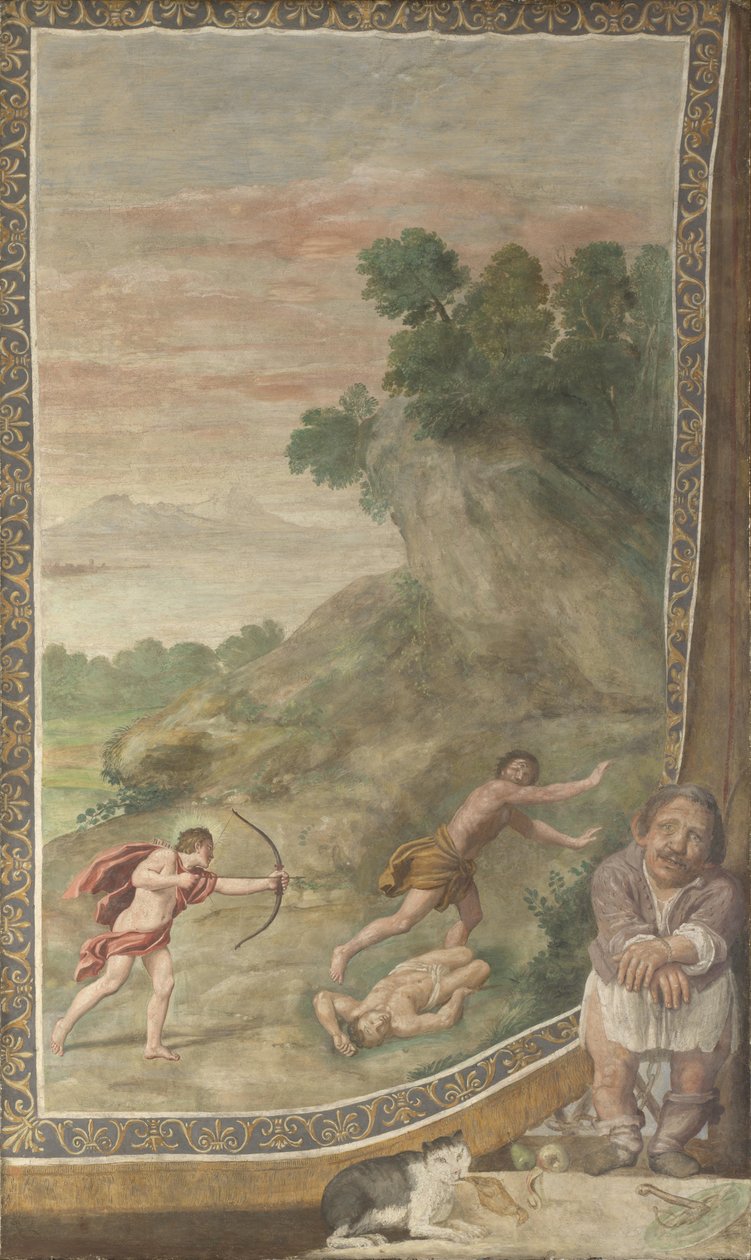 Apollo tötet den Zyklopen Fresko aus der Villa Aldobrandini, 1617-1618 von Domenichino