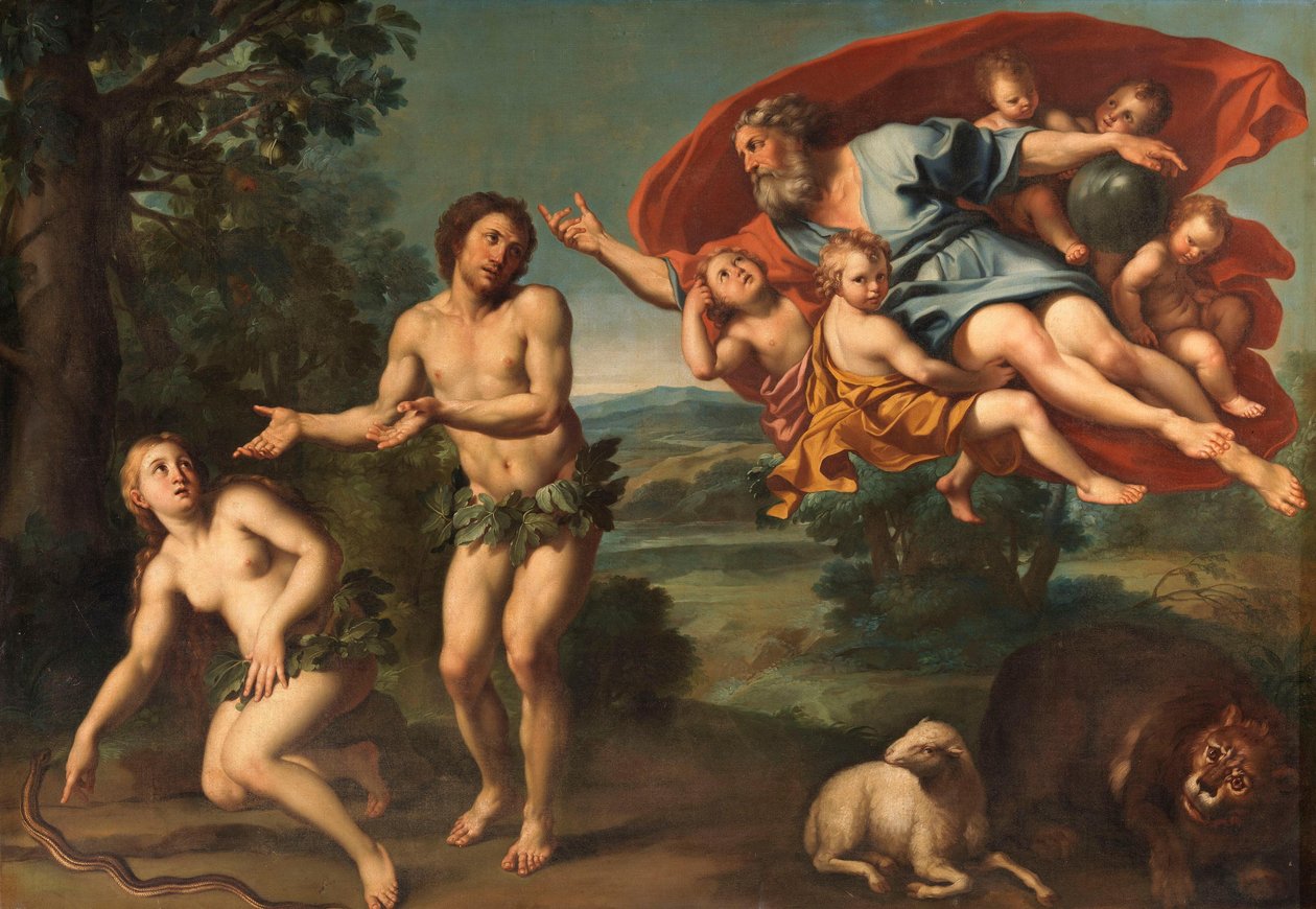 Die Vertreibung Adams und Evas von Domenichino