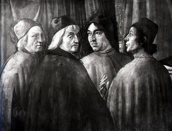 Zacharias im Tempel (Detail) von Domenico Ghirlandaio