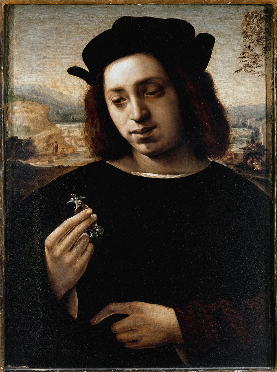 Porträt eines Mannes, bekannt als der Goldene - Öl auf Leinwand von Domenico Ghirlandaio