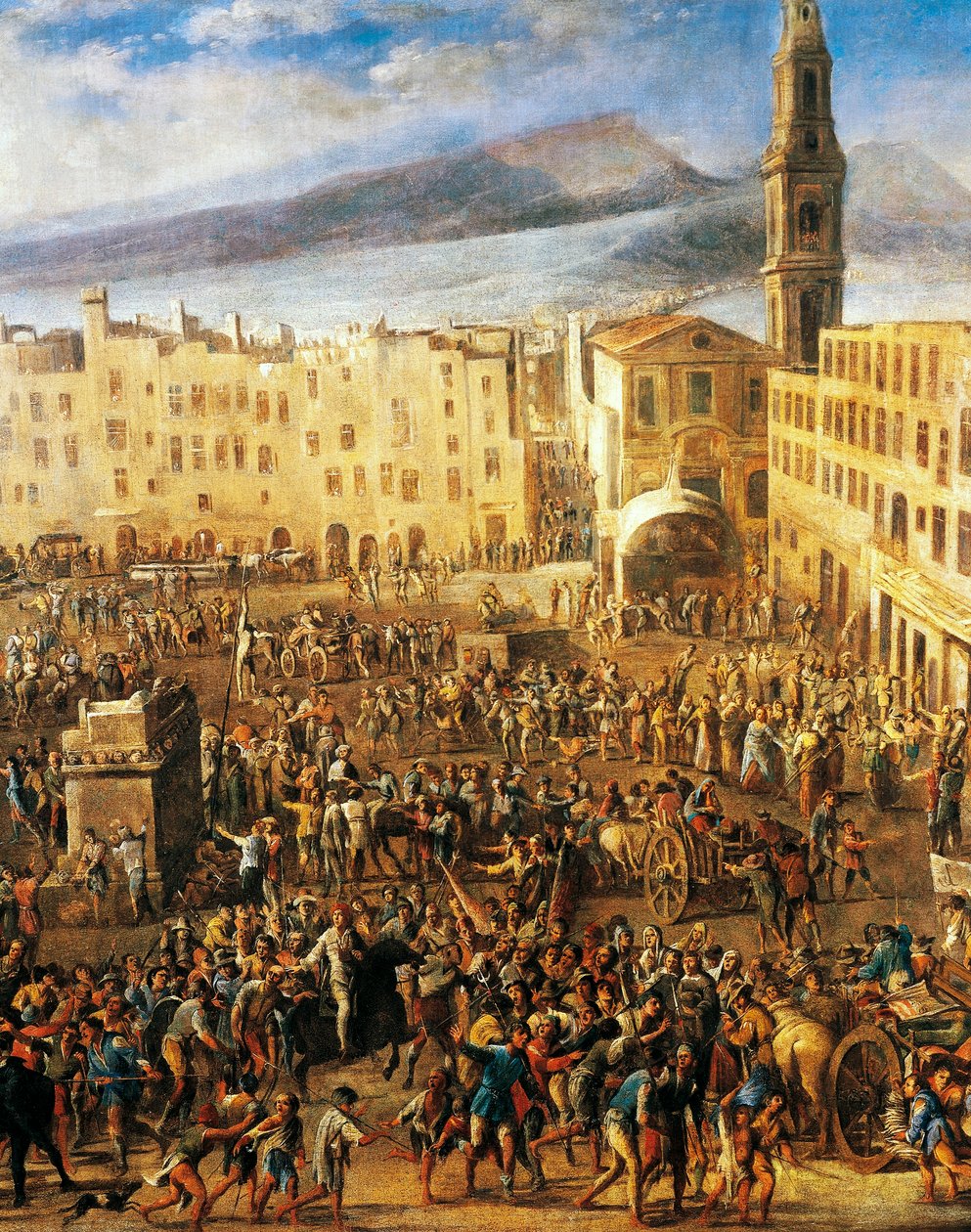 Piazza del Mercato in Neapel (Detail) von Domenico (1612 75) Gargiulo