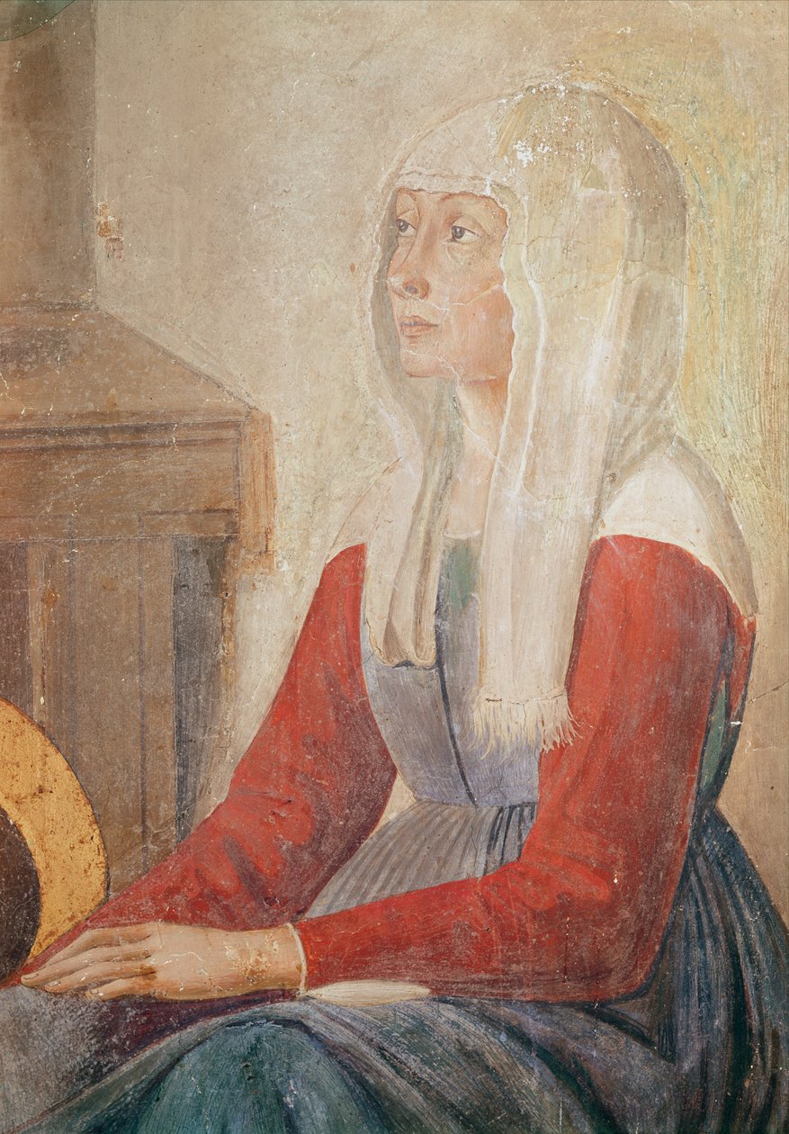 Detail einer Frau, aus dem Tod der St. Fina, 1482 von Domenico Ghirlandaio