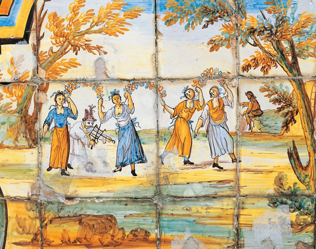 Detail der Majolika-Dekoration des Klosters der Klarissen von Domenico Antonio Vaccaro