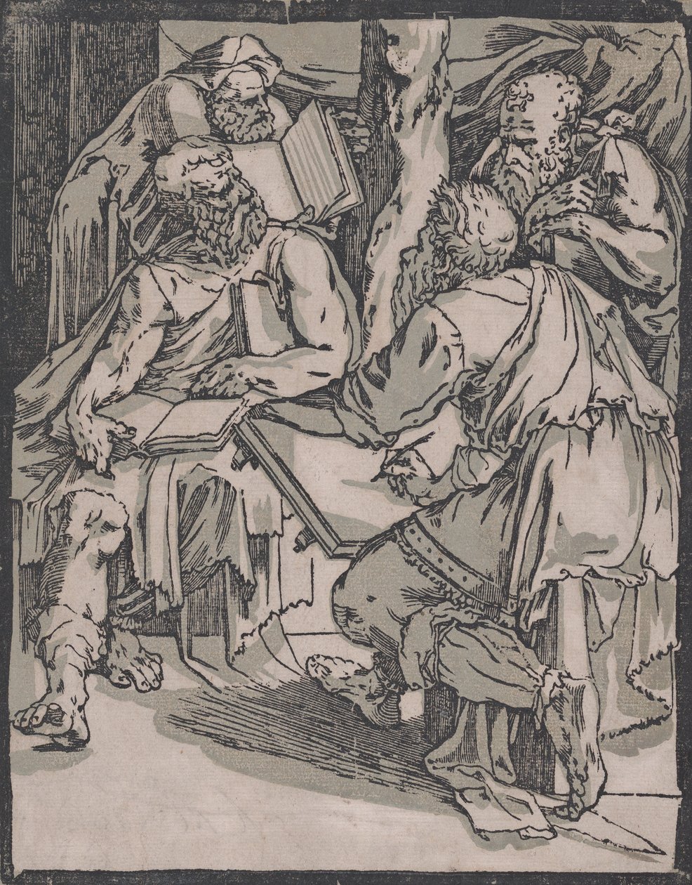 Vier Kirchenlehrer, ca. 1540-1550 von Domenico Beccafumi