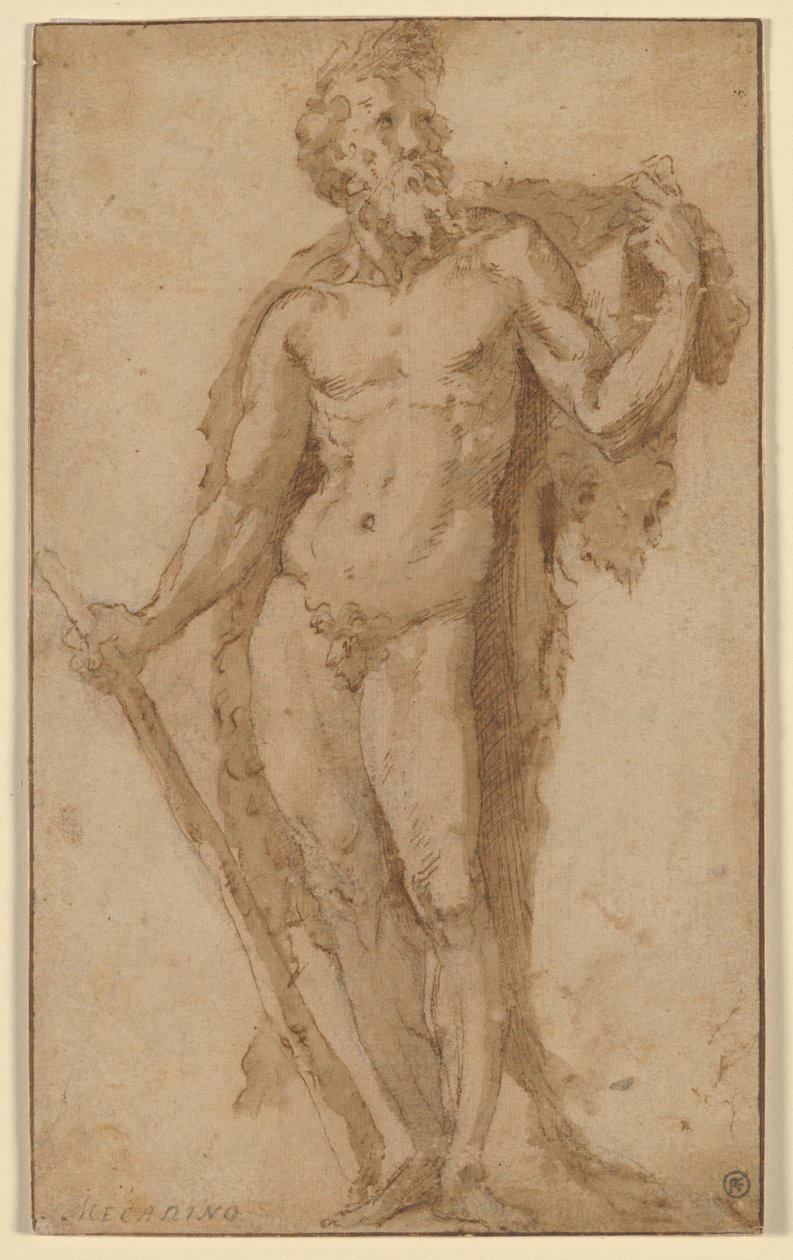 Herkules, stehend mit einer Keule von Domenico Beccafumi