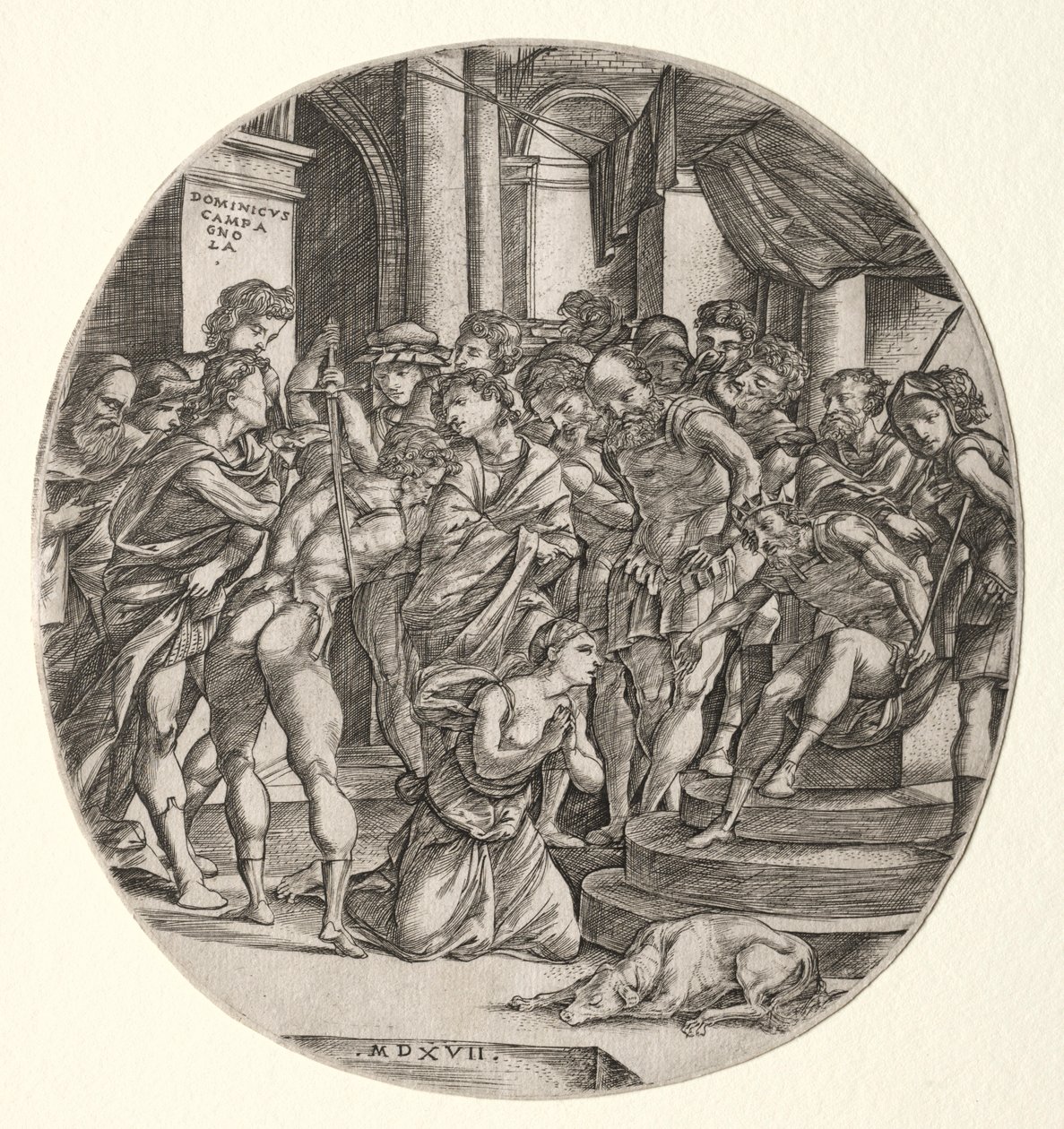Enthauptung der Heiligen Katharina, 1517 von Domenico Campagnola