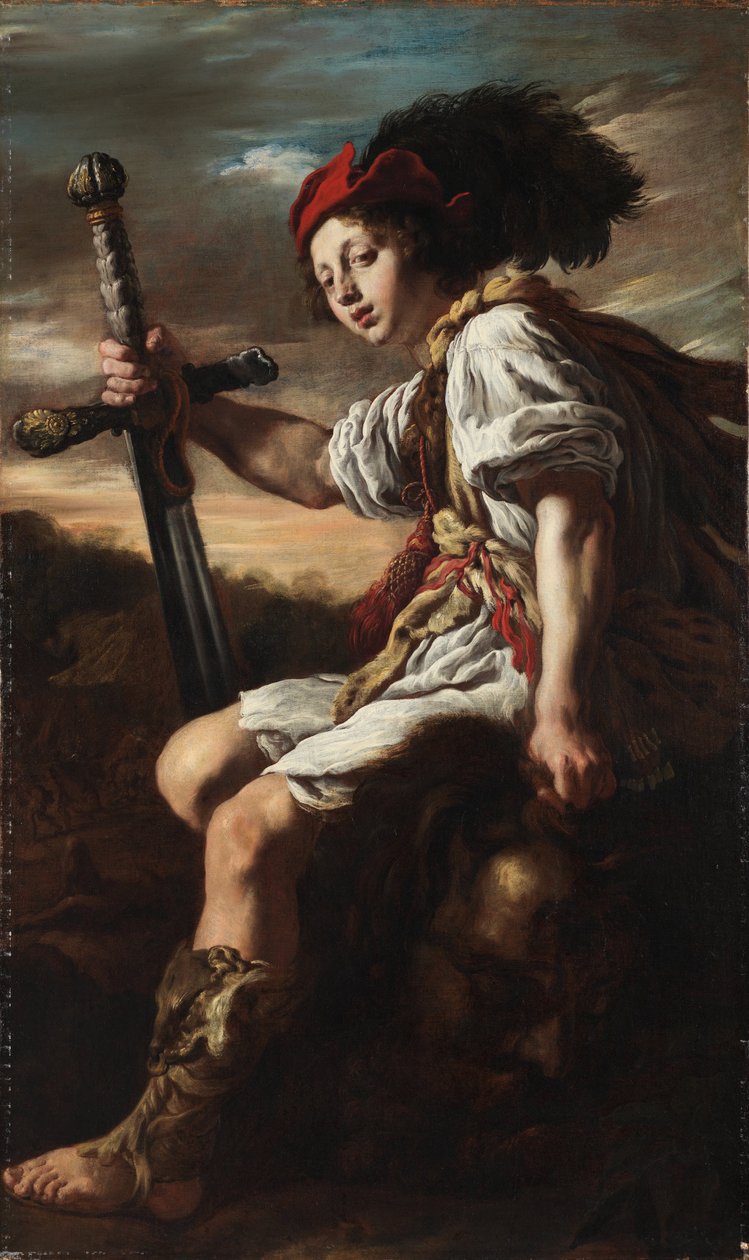 David mit dem Haupt des Goliath von Domenico Fetti