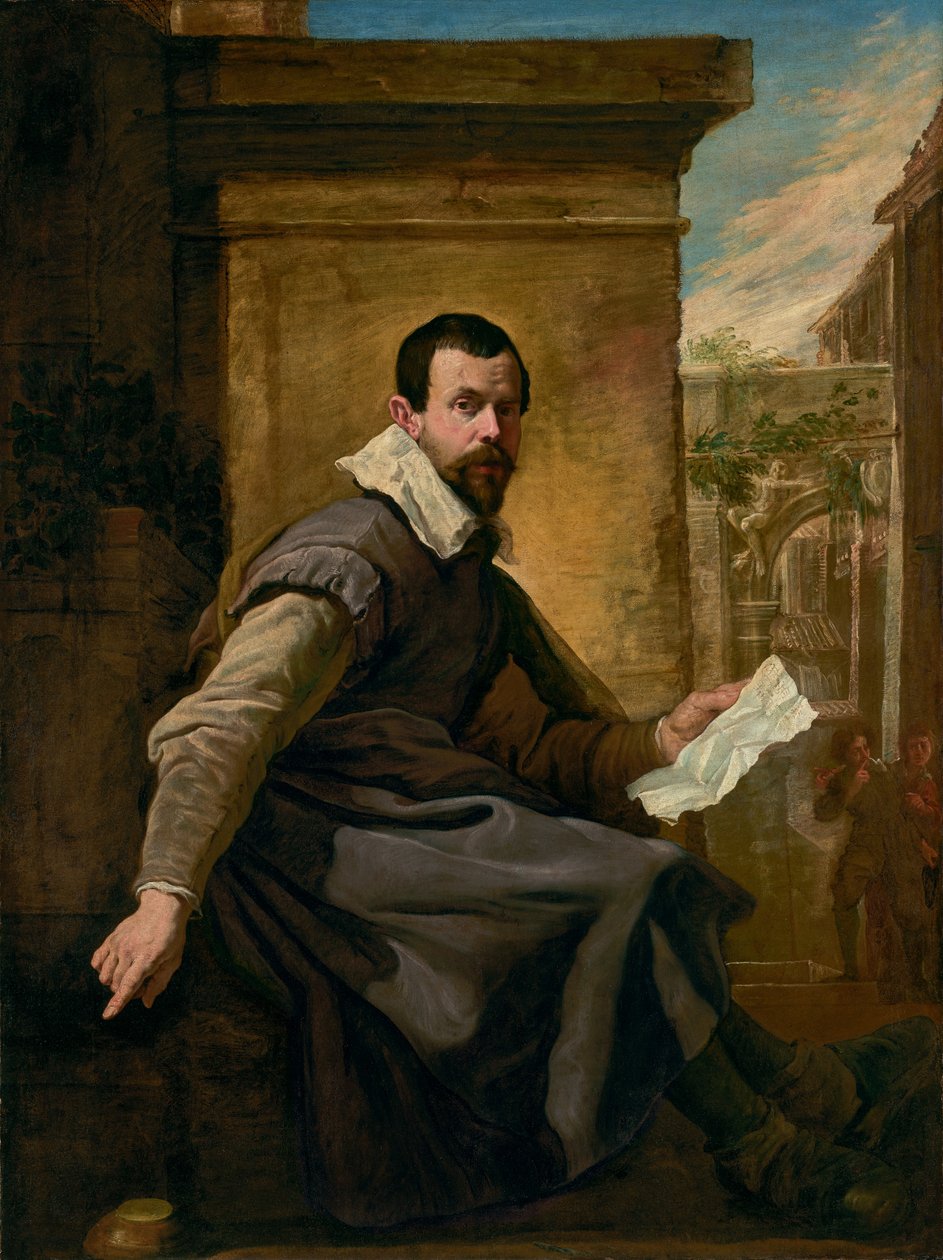 Porträt eines Mannes mit einem Notenblatt von Domenico Fetti