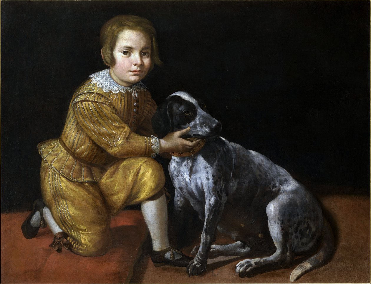 Porträt eines Jungen mit einem Hund von Domenico Fiasella