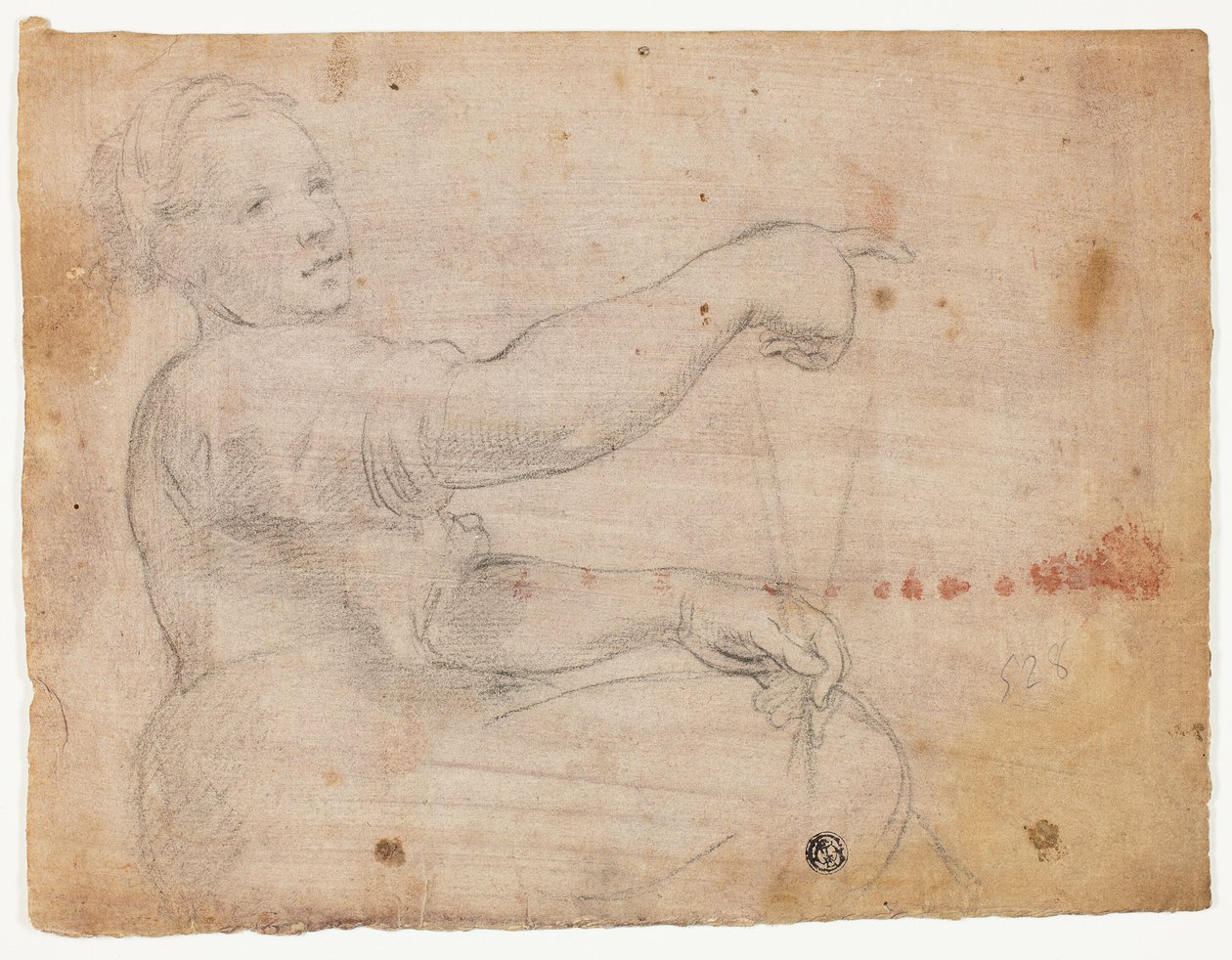 Sitzendes Mädchen von Domenico Fiasella