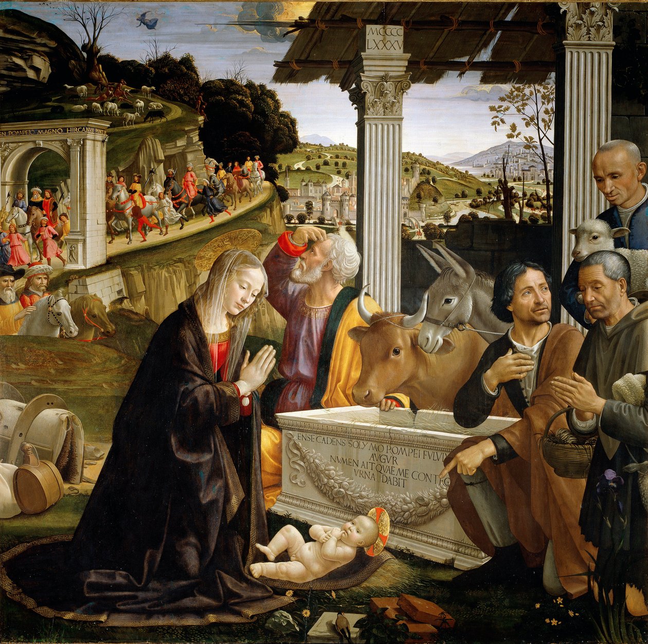 Anbetung der Hirten Gemälde von Domenico Ghirlandaio (1449-1494) 1483-1485 von Domenico Ghirlandaio