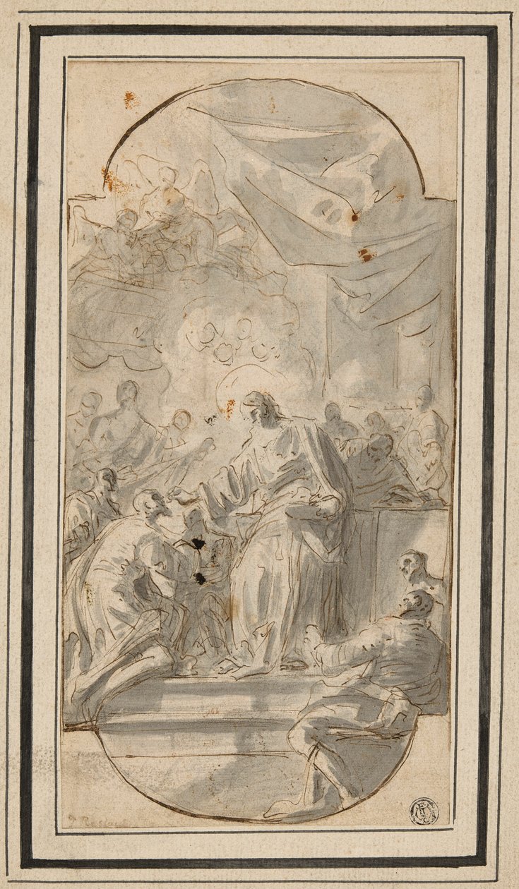 Christus spendet die Kommunion (Die Einsetzung der Eucharistie) von Domenico Mondo