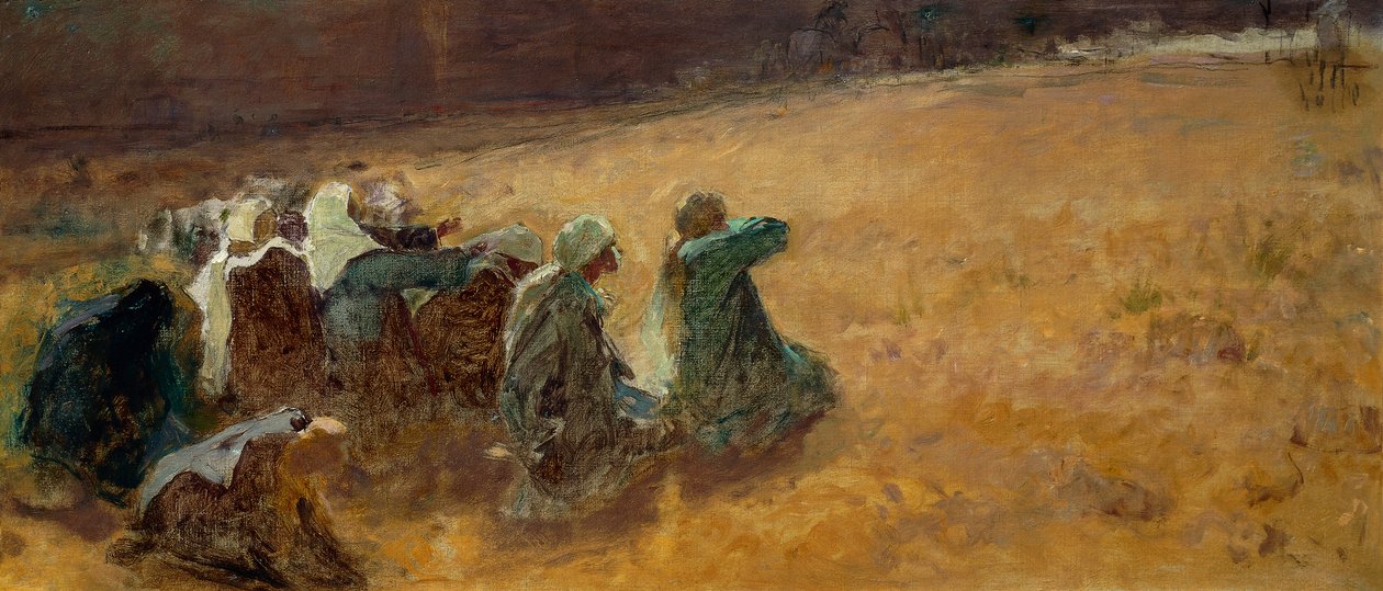 Die Marien besuchen die Kreuzigung Christi, Detail von Domenico Morelli