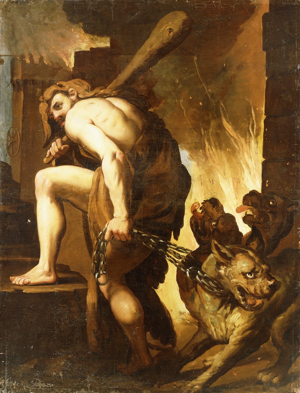 Herkules zieht Cerberus aus der Hölle von Domenico Pedrini