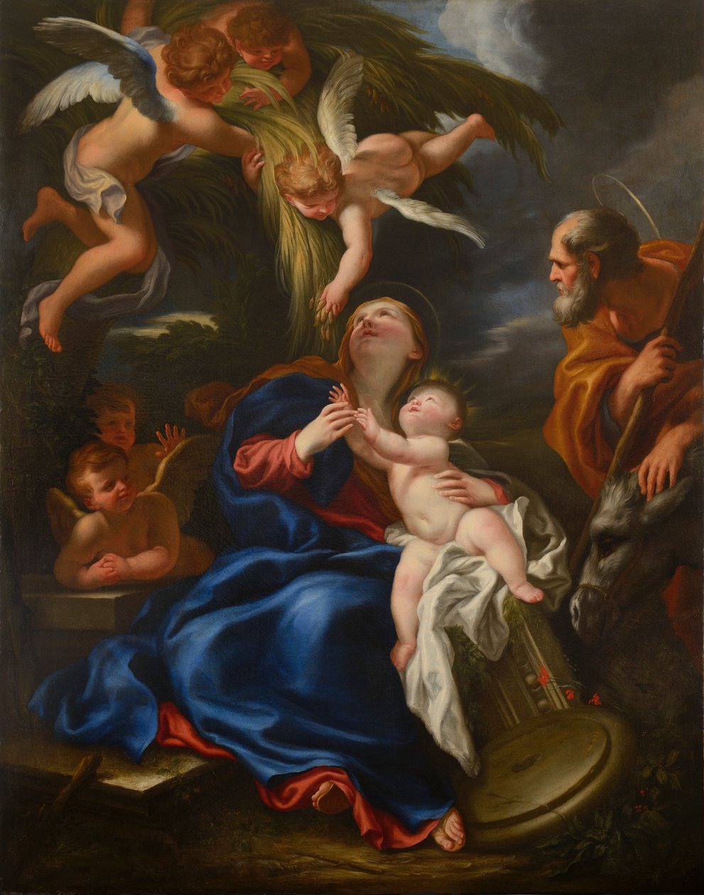 Die Rast der Heiligen Familie auf dem Weg nach Ägypten von Domenico Piola
