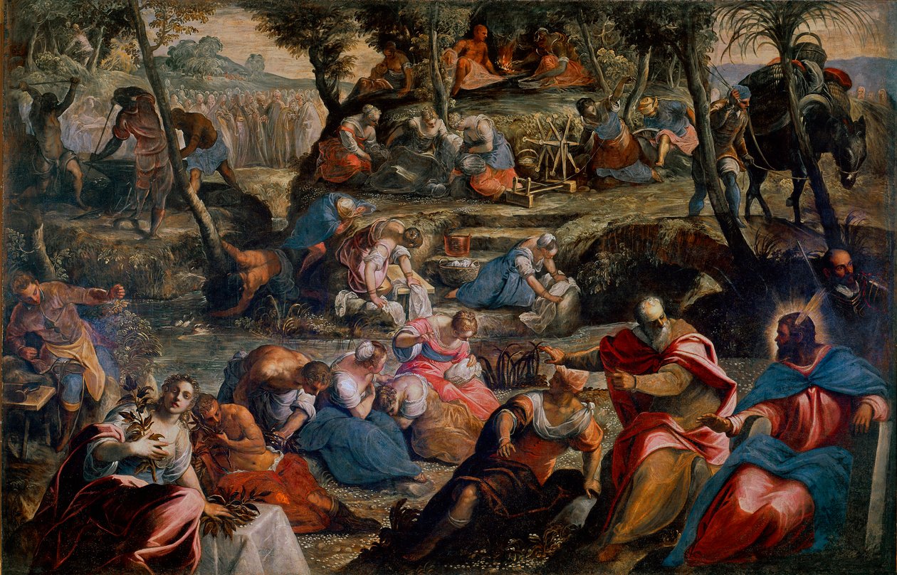 Die Sammlung von Manna (Juden in der Wüste) von Domenico Robusti Tintoretto