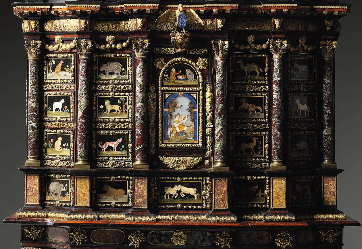 Louis XIV Kabinett auf Ständer von Domenico and Gobelins workshop (attr. to) Cucci