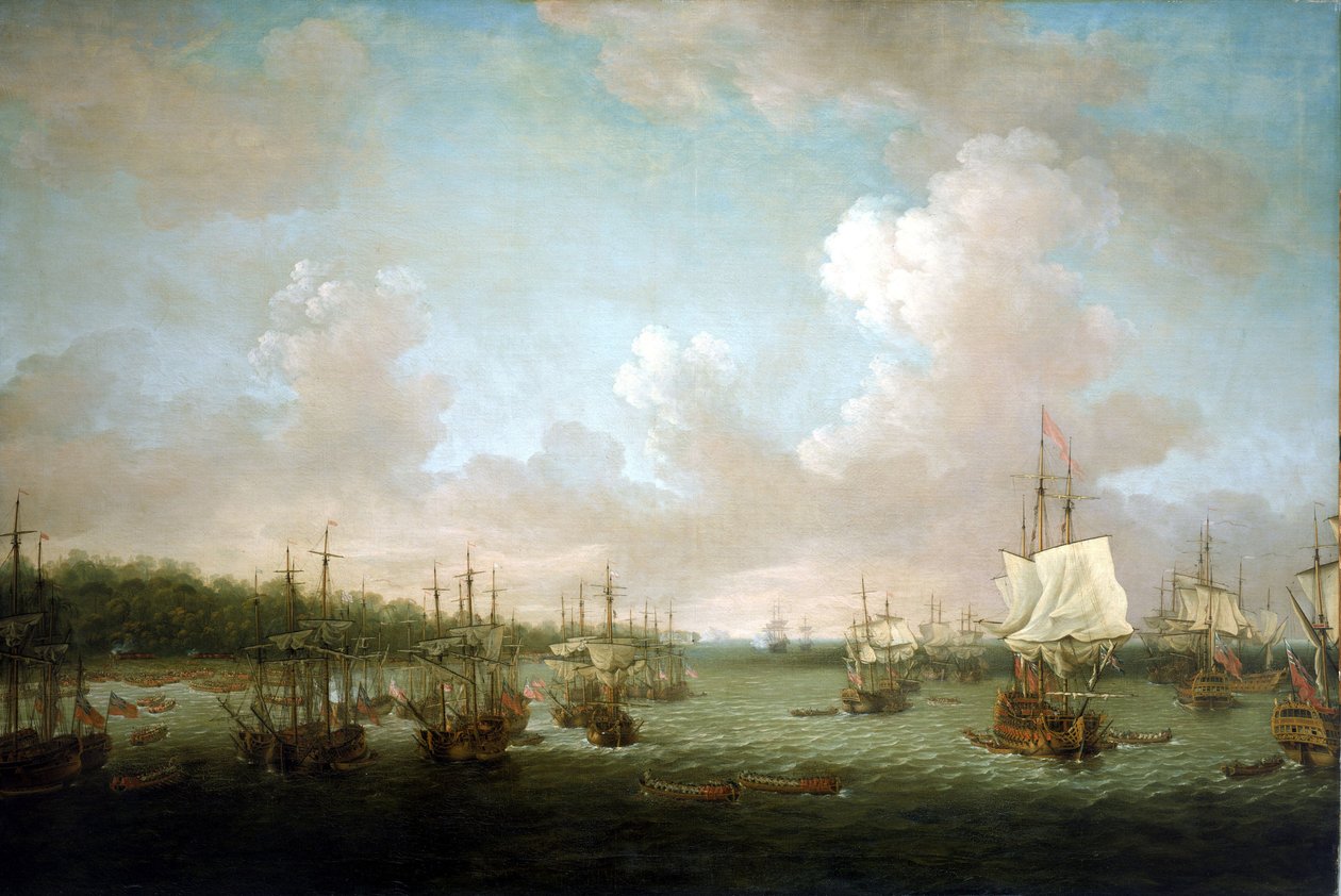 Siebenjähriger Krieg (1756-1763): Eroberung von Havanna (Kuba) 1762, Landung der Kanonen und Reserven am 30. Juni, nachdem Spanien 1761 in den Konflikt eingetreten war, konzentrierte die britische Regierung ihre maritimen Offensiven auf spanische Besitzung von Dominic Serres