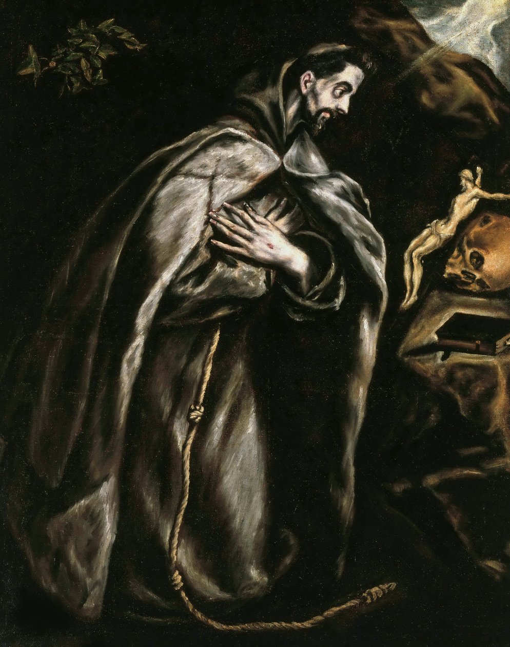 Der heilige Franziskus beim Beten, ca. 1595 von Dominico El Greco
