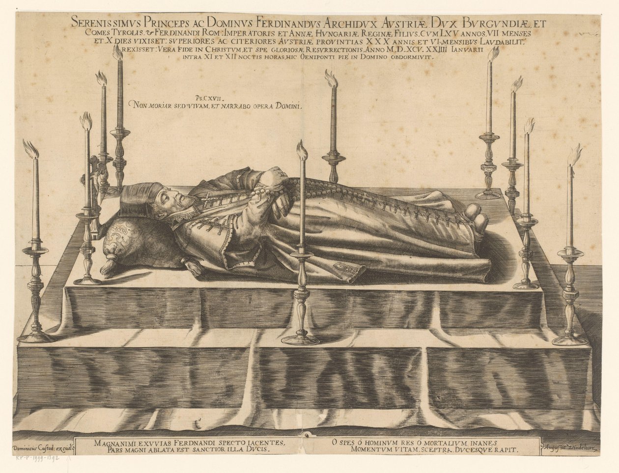 Totenporträt von Ferdinand II. von Tirol von Dominicus Custos (possibly)