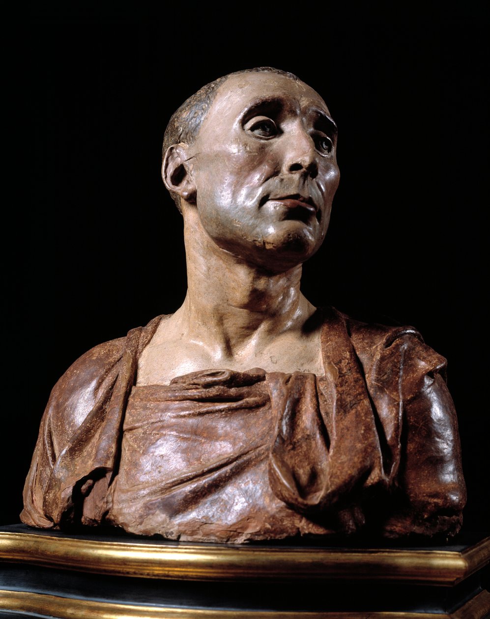 Büstenporträt des Condottiere Niccolò da Uzzano (1359-1431). Terrakotta-Skulptur von Donato de