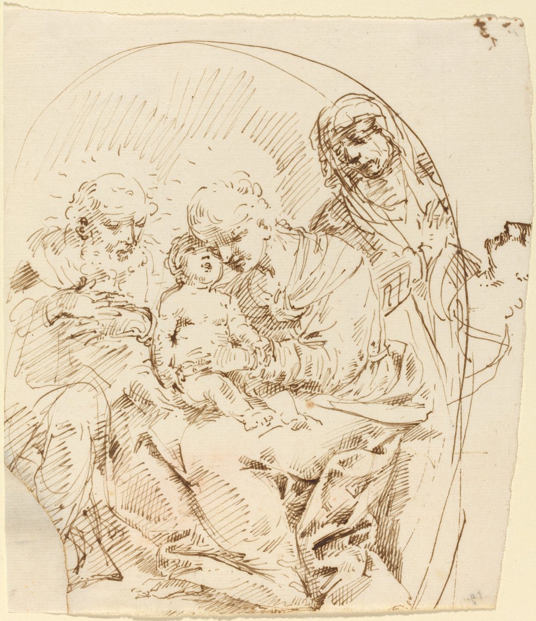 Heilige Familie mit der heiligen Anna und weiblichem Profilkopf von Donato Creti