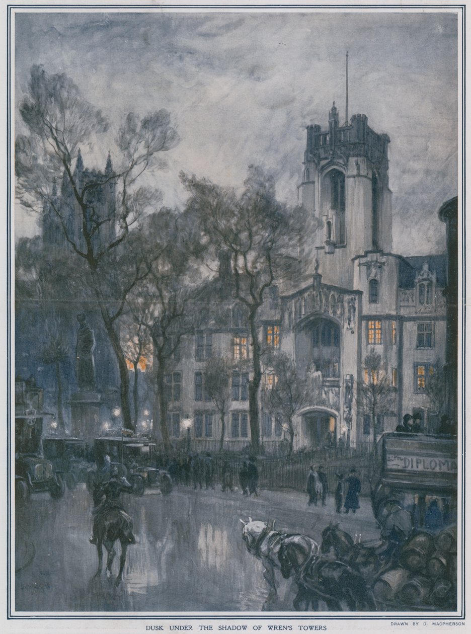Abenddämmerung im Schatten von Wrens Türmen von Douglas Macpherson