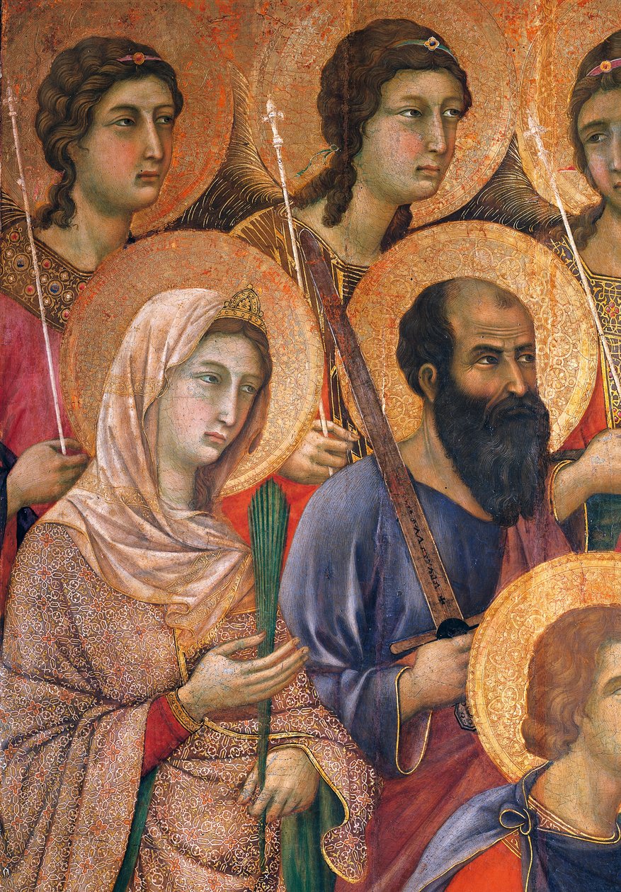 Maestà des Duccio Altarbildes im Dom von Siena (Detail) von Duccio di Buoninsegna