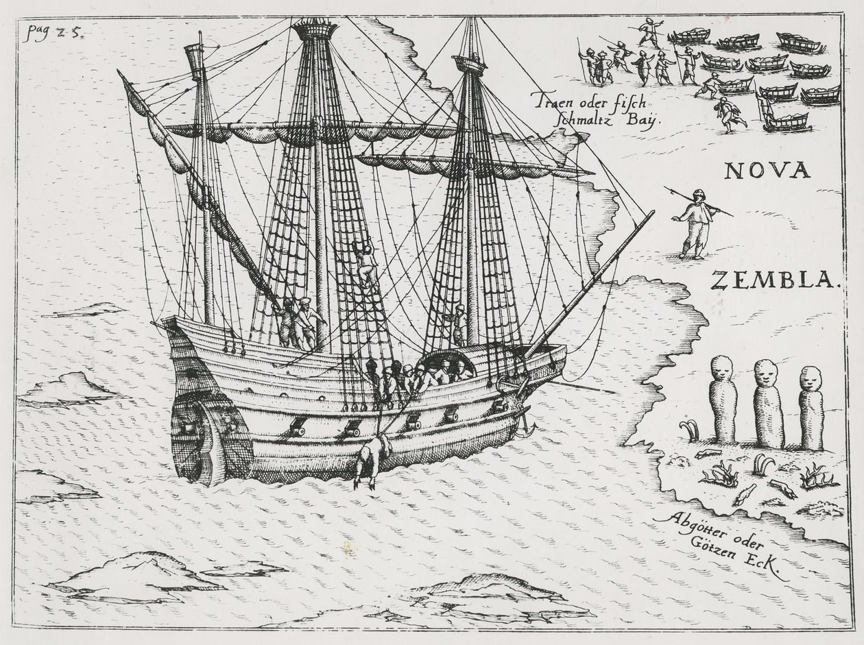 Barents Schiff bei Nova Zembla, 1598 von Dutch School