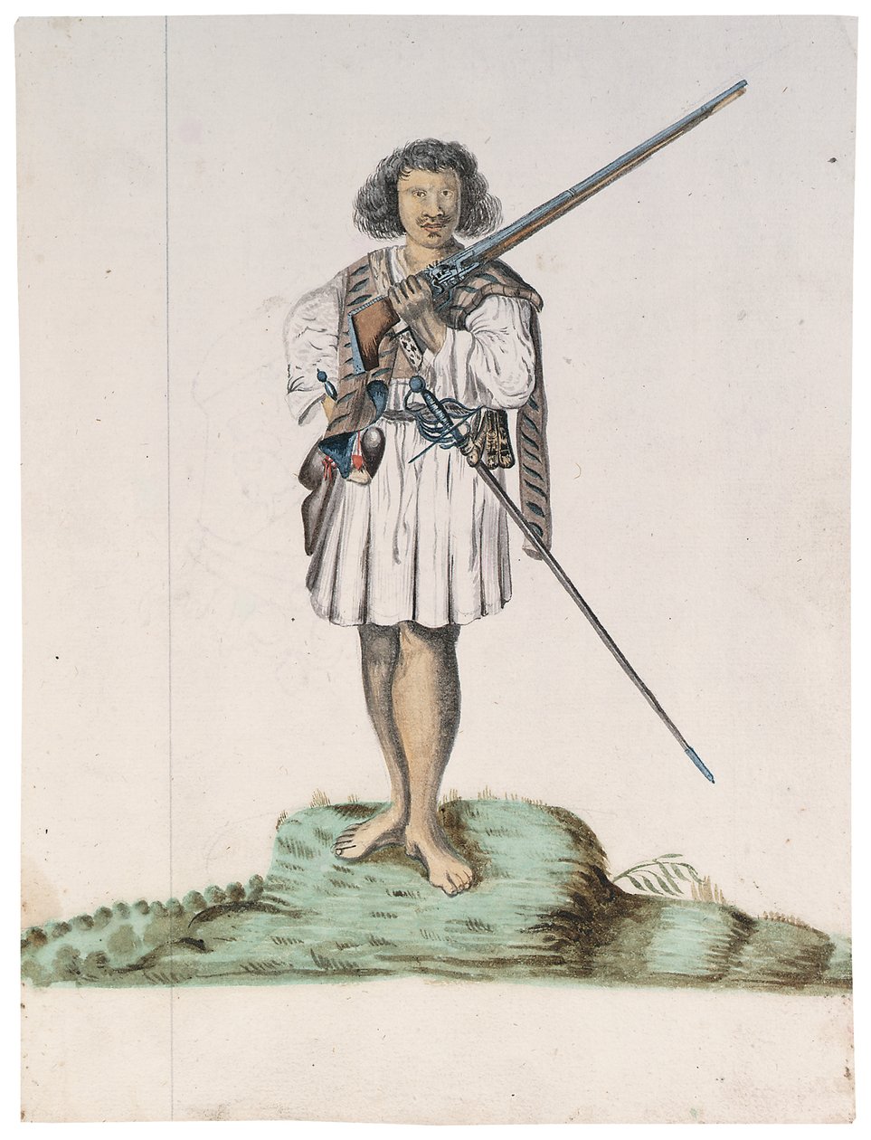 Zeichnung aus einem Album von Einheimischen aus Brasilien, Afrika, Persien und Ostindien von Dutch School