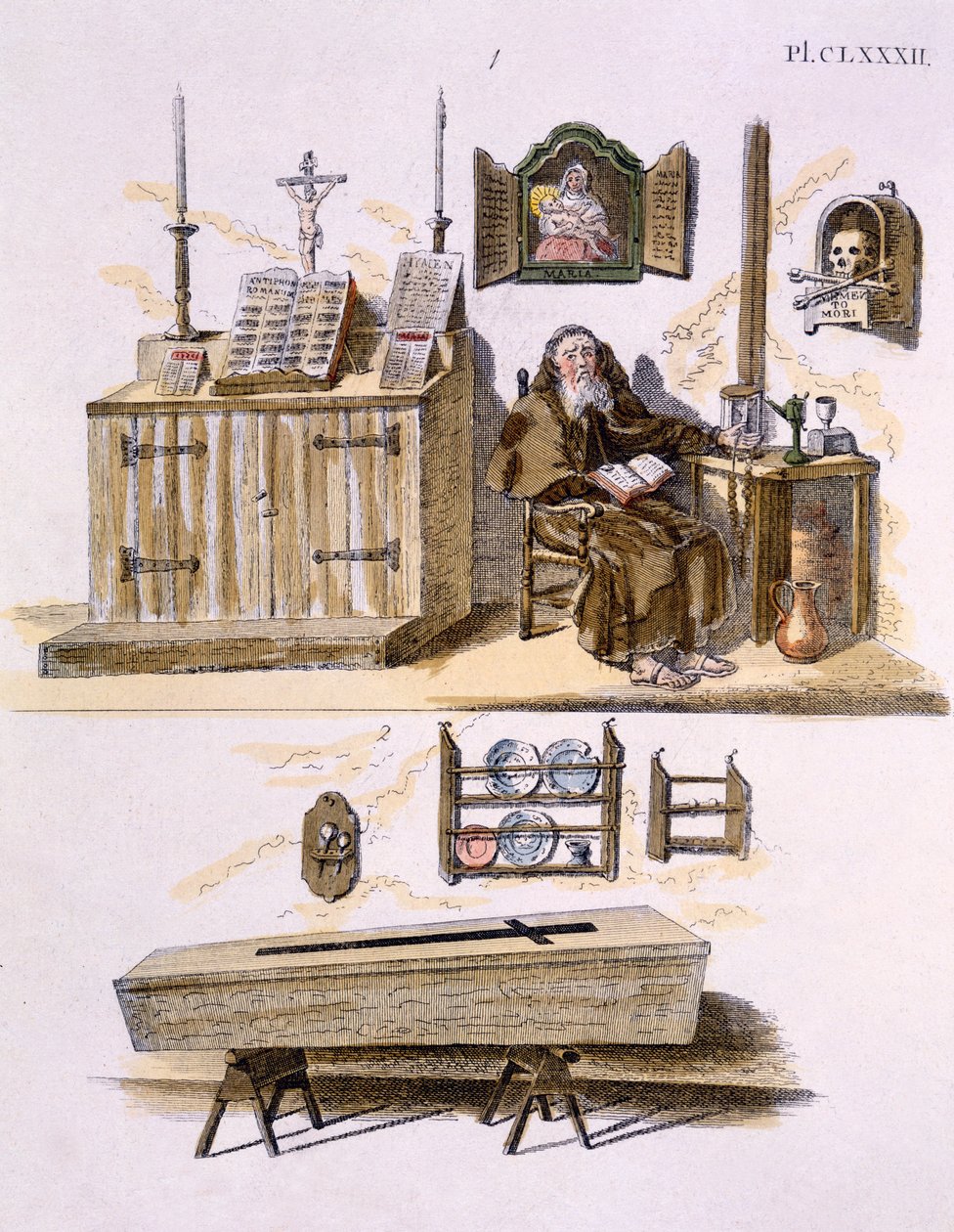 Illustration aus dem Magazin der Gartenschätze von G. van Laar, veröffentlicht 1802 von Dutch School