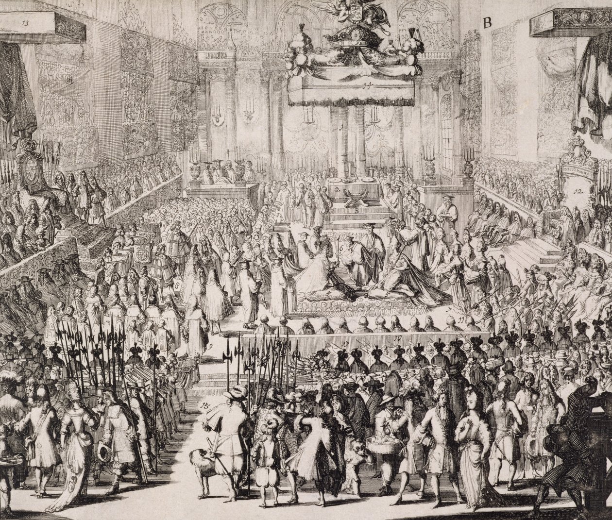 Die Krönung von Wilhelm von Oranien (1650-1702) und Maria (1662-94) in der Westminster Abbey, 21. April 1689 von Dutch School