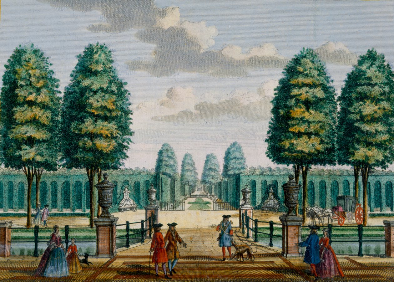 Blick vom Haus zum Vordertor, Meerestein, aus Het Zeganpralent Kennemerlant von Hendrick de Leth und Matthias Brouerius Van Nidek, veröffentlicht um 1700-1730 von Dutch School