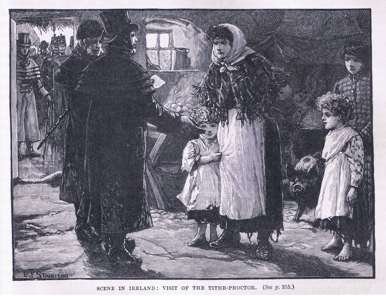Szene in Irland: Besuch des Zehntensammlers AD 1832 von E. F. Stanbury
