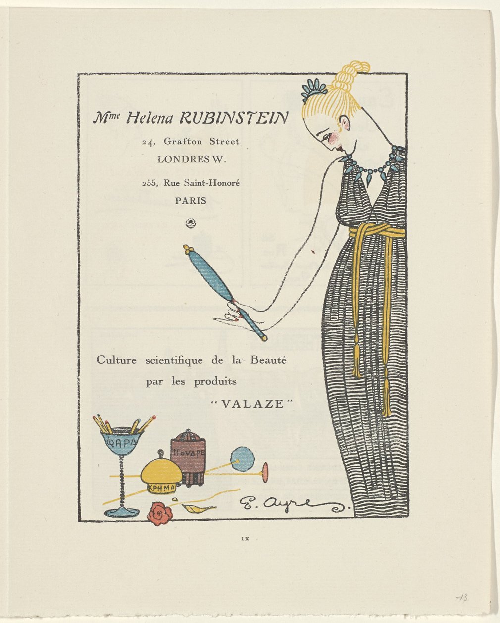 Gazette du Bon Ton, 1914 - Nr. 6, S. IX: Werbung für Helena Rubinstein von E. Ayres