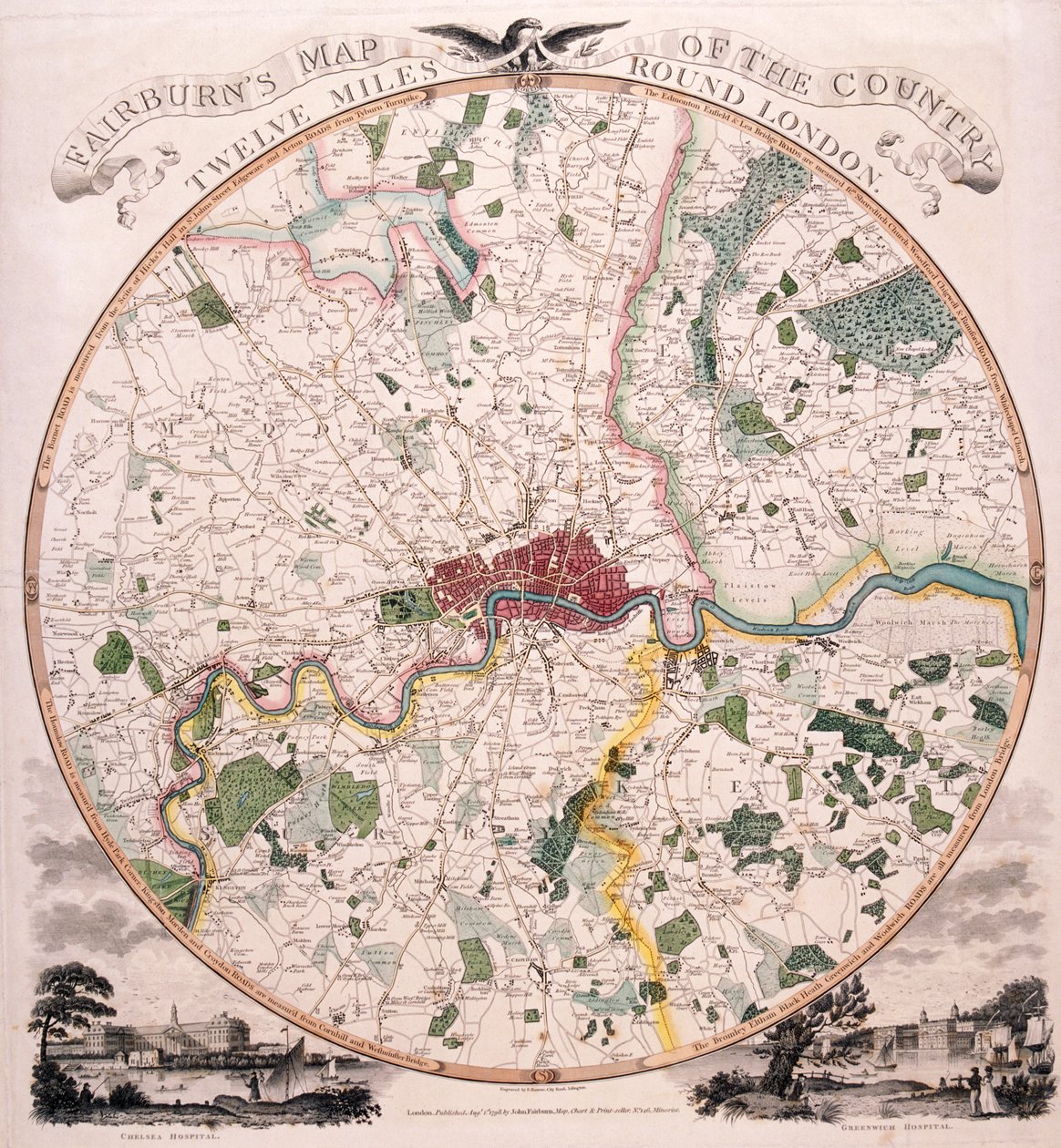 Karte von London, 1798 von E Bourne