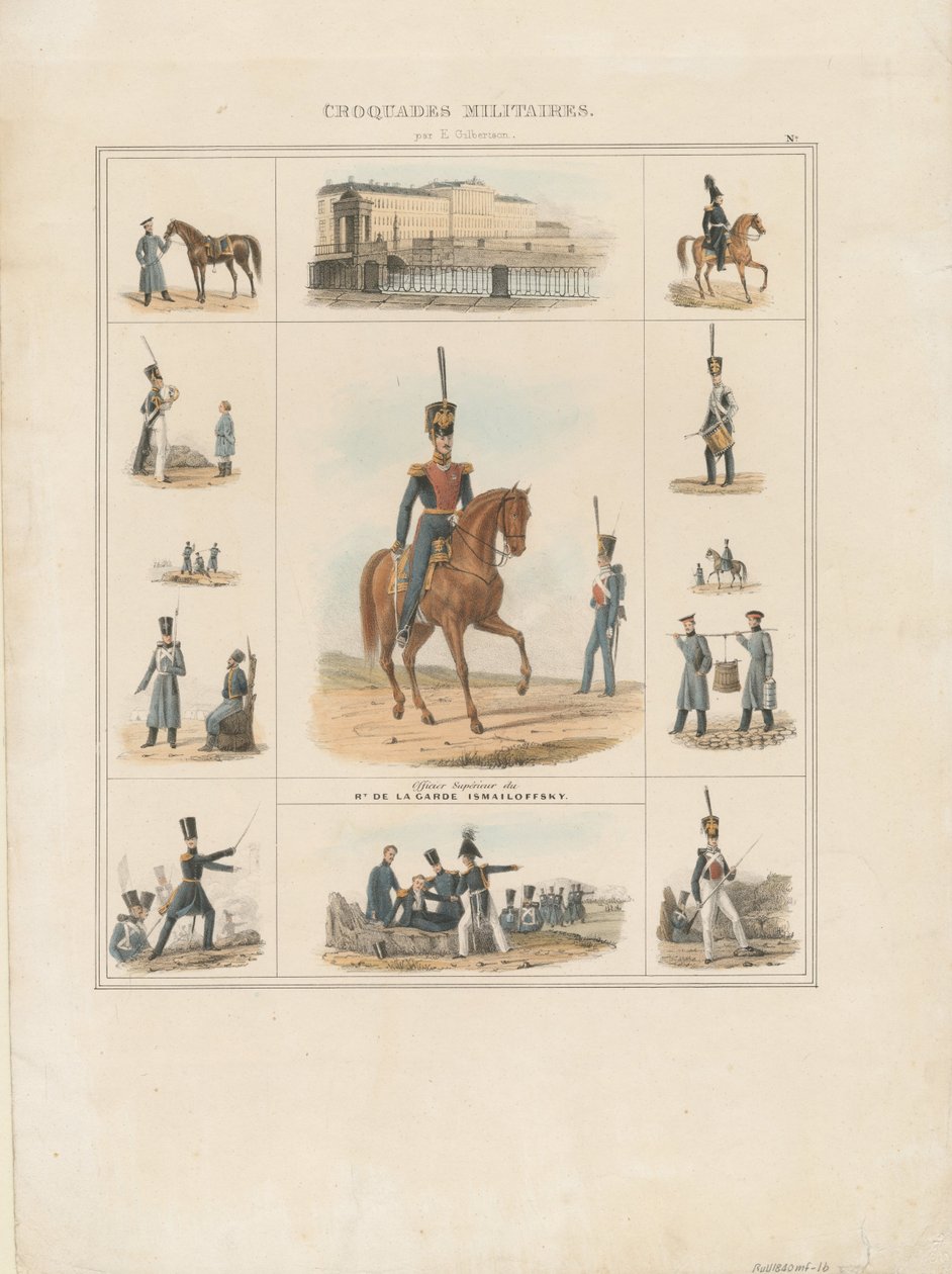 Dienstuniformen des Izmailovsky-Regiments, 1840 von E. Gilbertson