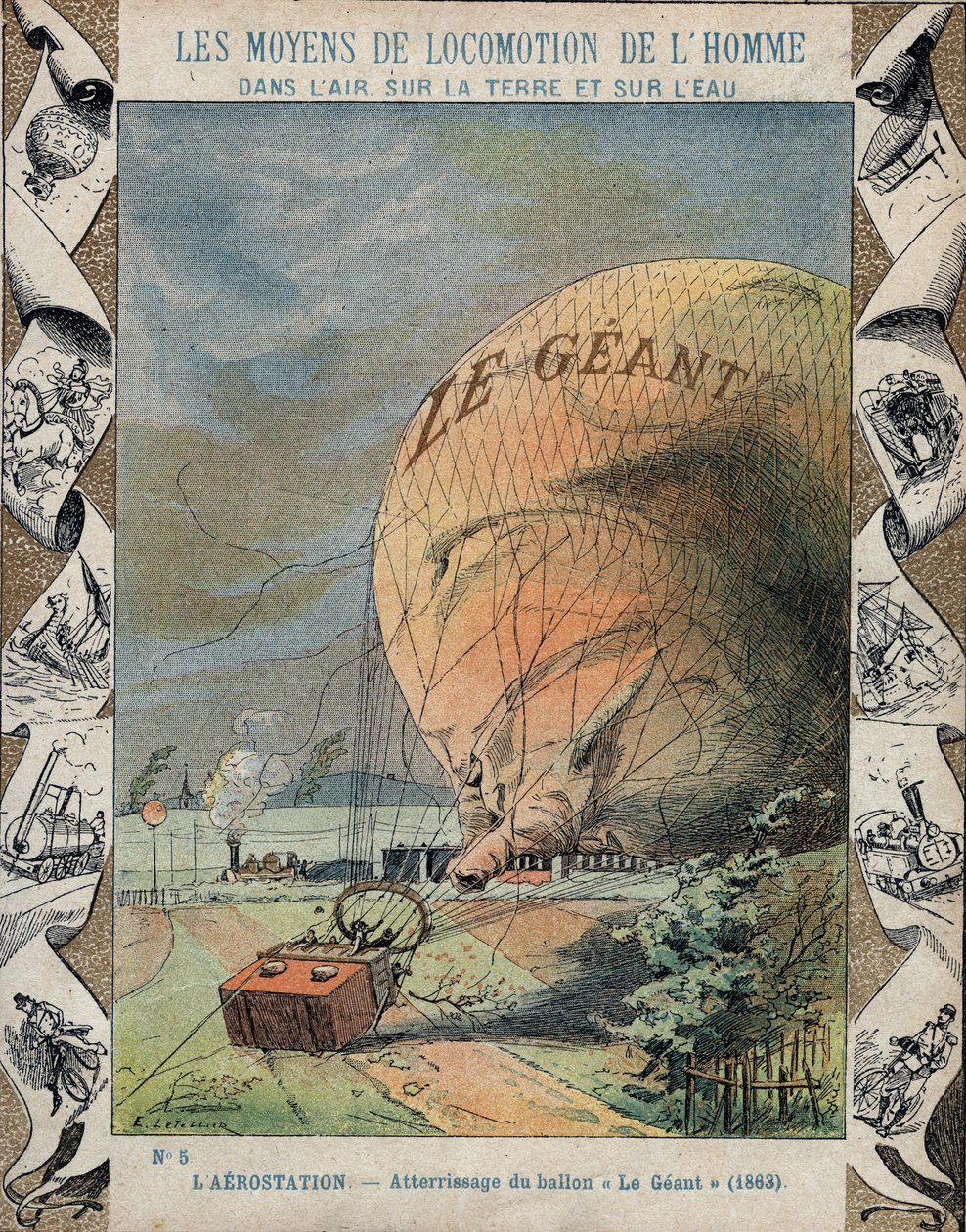 Absturz des Aerostaten Le Géant in der Nähe von Hannover - Oktober 1863 von E. Letellier