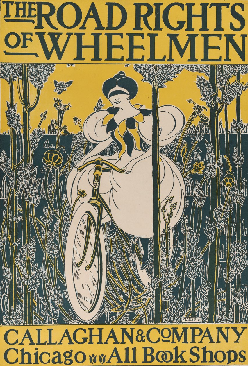 Die Straßenrechte der Radfahrer, 1895 von E. Nadall