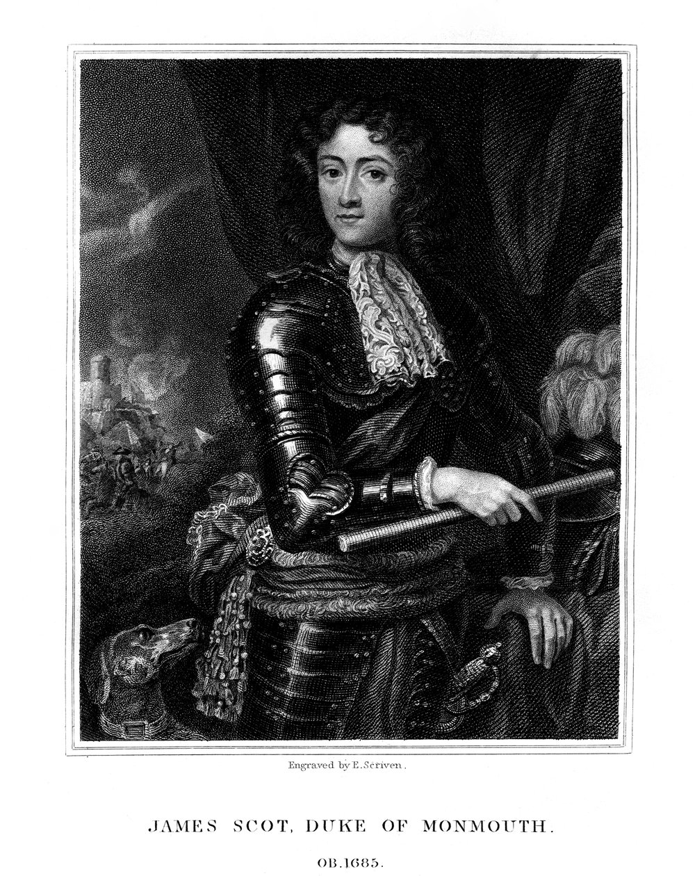 James Scott, 1. Herzog von Monmouth, von einigen als James II. von England anerkannt, 1826 von E. Scriven