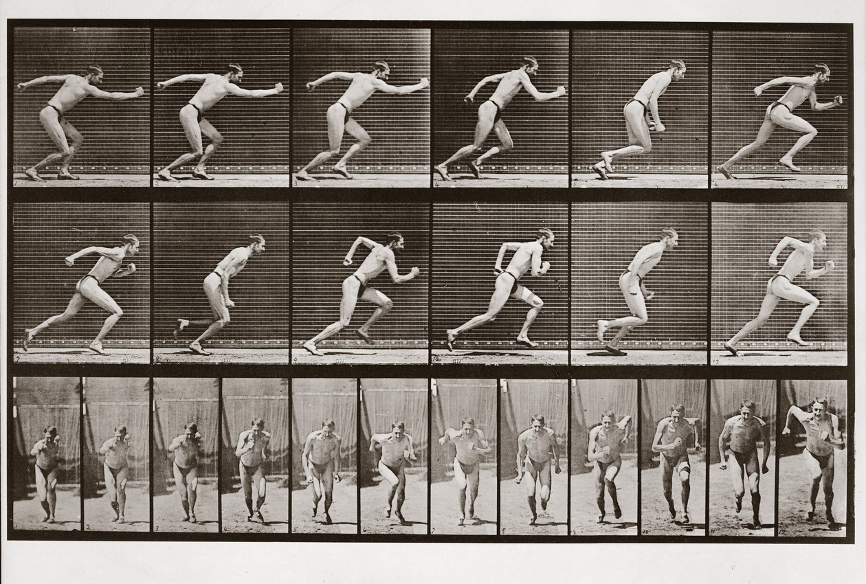 Mann läuft, Tafel 59 aus Animal Locomotion, 1887 von Eadweard Muybridge